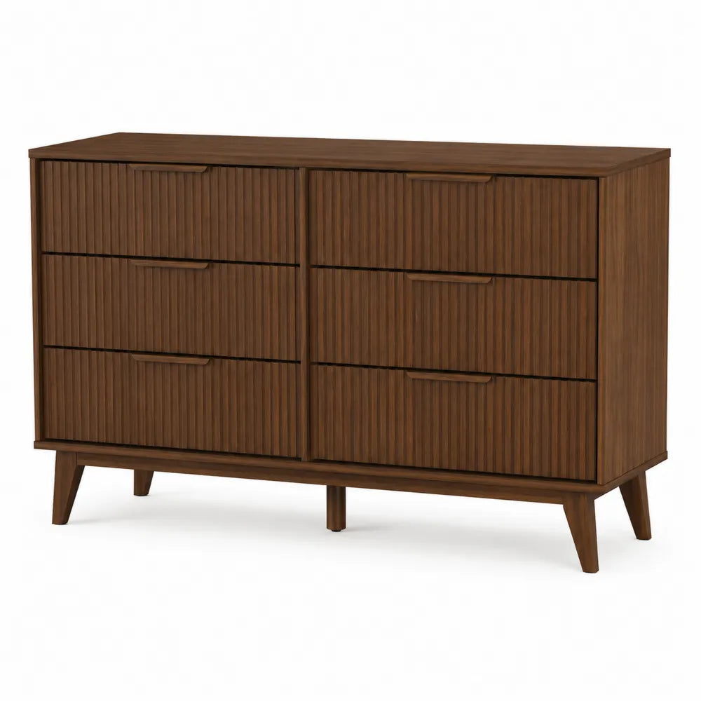 Komoda z drewna sosnowego 120x45x85 cm z sześcioma szufladami
