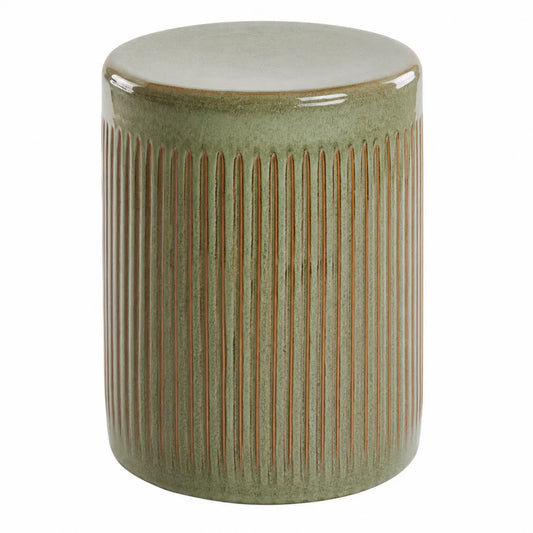 Stołek Ceramiczny Okrągły Zielony 35x45 cm