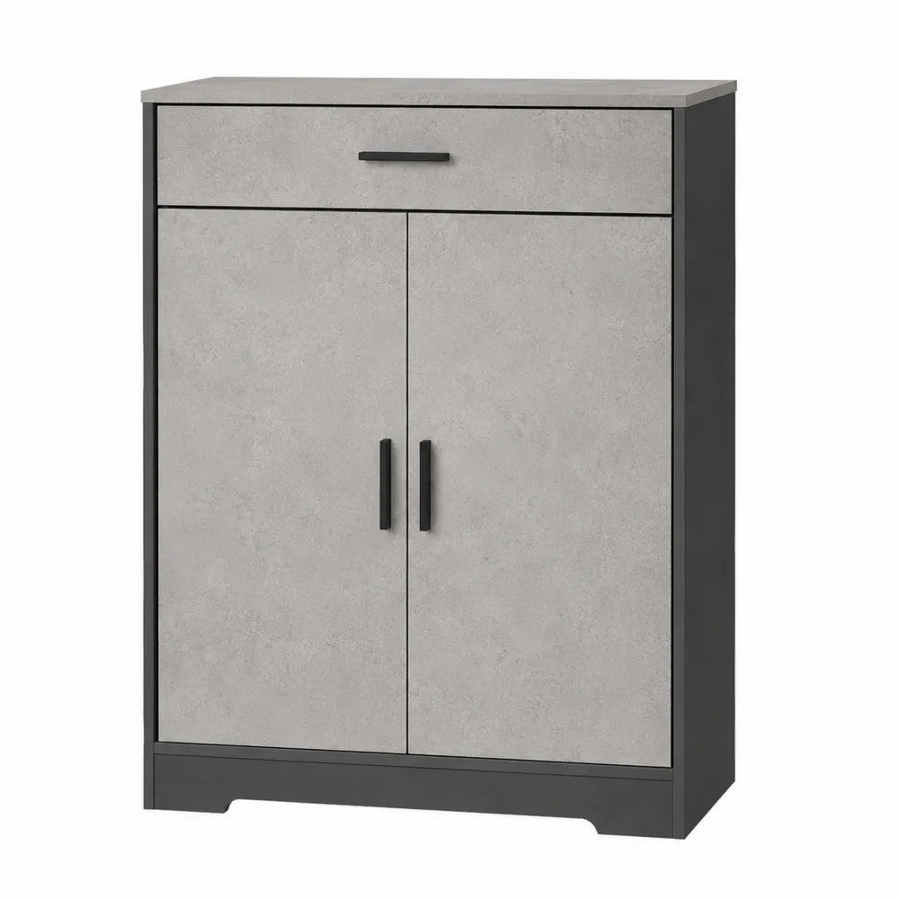 Szafka na buty MDF Szara/Czarna 80x100x30 cm