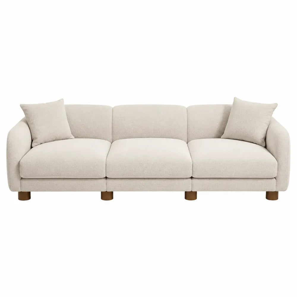 Sofa 3-osobowa z poliestru w kolorze Beżowym