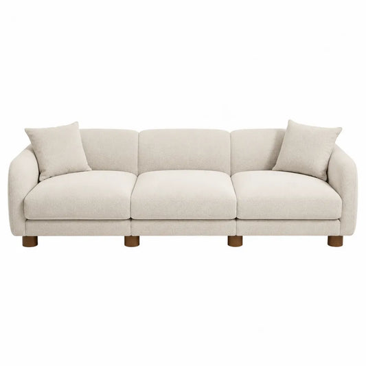 Sofa 3-osobowa z poliestru w kolorze Beżowym
