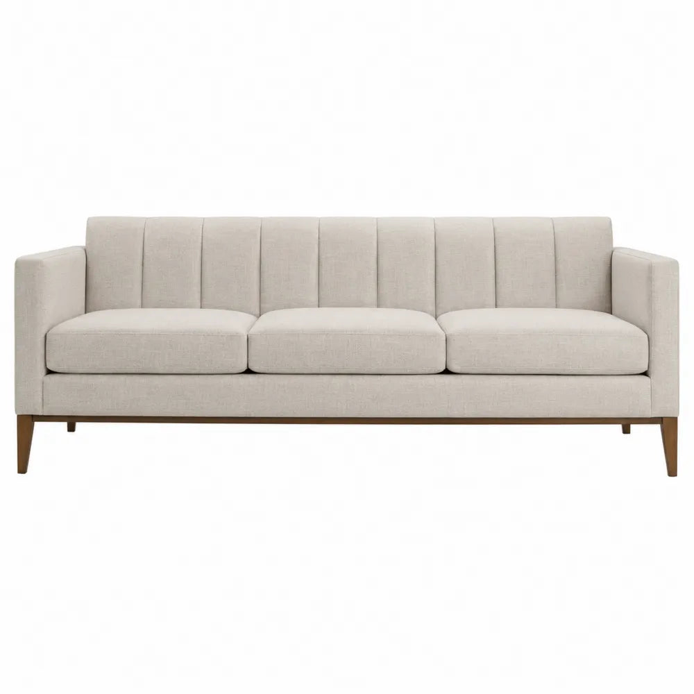 Sofa 3-osobowa z tkaniny z drewnianymi nogami 210x85x75 cm