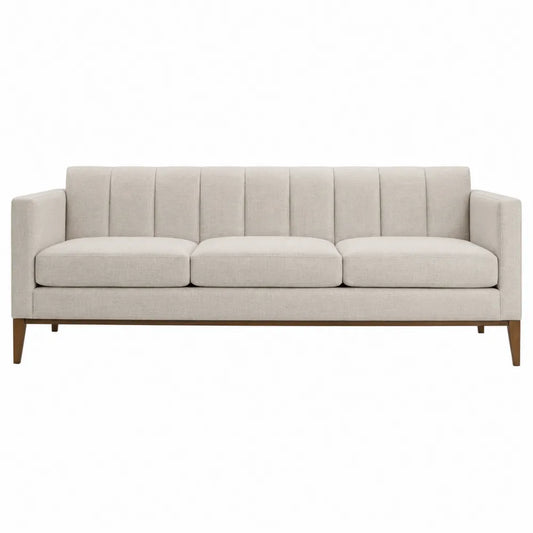 Sofa 3-osobowa z tkaniny z drewnianymi nogami 210x85x75 cm